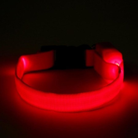The collar luminous narrow for small dogs, 26 x 1.5 cm, red-4