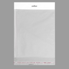 BOPP package with an adhesive valve, transparent 16 x 18/4 cm, euros, 25 μm