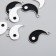 Decor for creativity Metal, enamel "yin-yang" silver set 2x2.2 cm