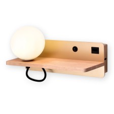Wall lamp with a switch, USB port and Ambrella Light, Wall, FW520, G9, 4200K, Gold, Light Wood