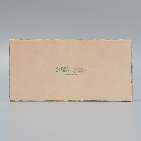 Box for confectionery products with PVC lid "Mandarins and needles", 10.5 x 21 x 3 cm, New Year-5