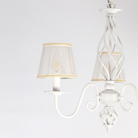 Suspended chandelier Citilux "Rowena" CL427130, 65x65x65 cm, 3x60W, E14, white color-6