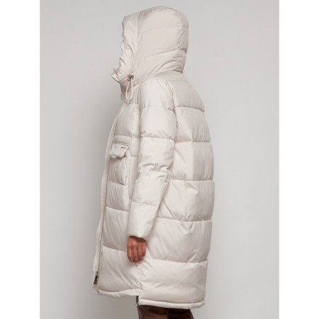 Coat insulated winter female, size 50, beige color-17