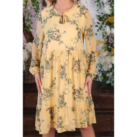 Women's dress, size 50, yellow color-10