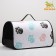 Bag - Frame Animal Carriage, 50 x 25 x 28 cm white with paws