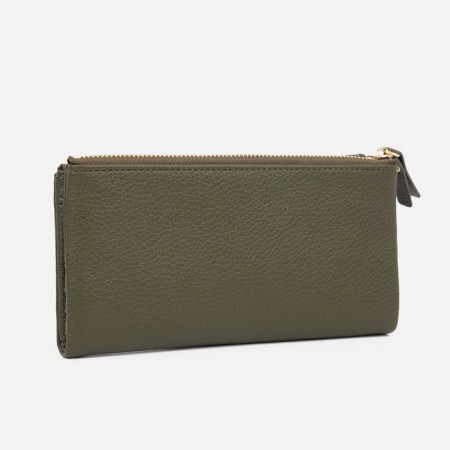 Women's wallet on magnets, green color-1