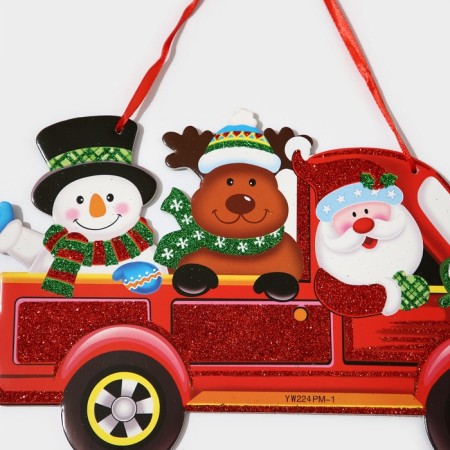 Decorative decoration (suspension) "Santa Claus with friends" 49.5x39.5 cm-3