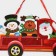 Decorative decoration (suspension) "Santa Claus with friends" 49.5x39.5 cm