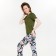 Female set (T -shirt/pants), khaki color/leaves, size 52