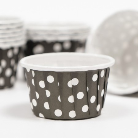 Muffin baking uniform, black in white peas, 3.8 x 3 cm-1
