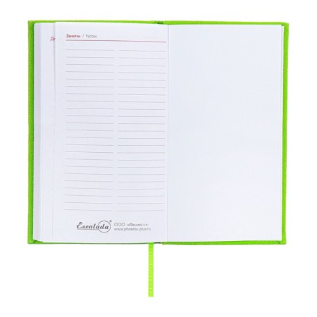 The weekly dated 2025, 85x145 mm, 64 sheets of Escalada, a solid cover made of artificial leather, pancake embossing, block 70 g/m², green-13