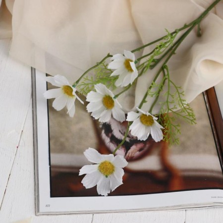 Artificial flowers "cosmea Everi" 6.5x48 cm, white
