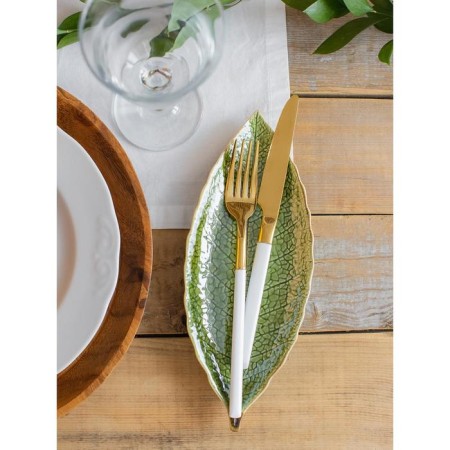 Ceramic serving dish "Dender", 20.5 × 8.5 × 1.5 cm, green color-8