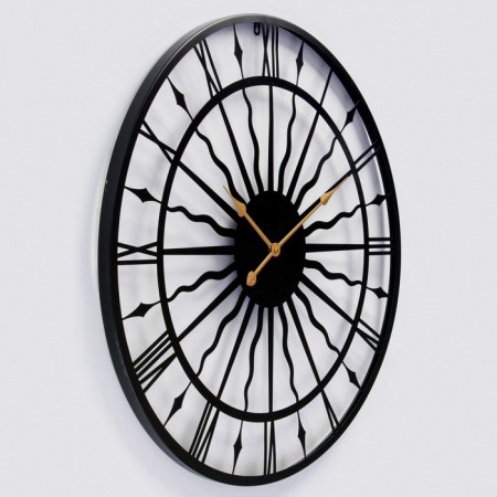 Wall clock, series: loft, "sun", smooth move, d-80 cm-2