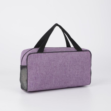 Cosmetic bag on a zipper, with a grid, purple color