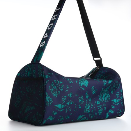 Sports bag, textura, average size, blue/green color-3