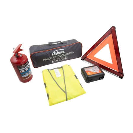 Car set Basic Arbori, first -aid kit, vest, fire extinguisher, sign