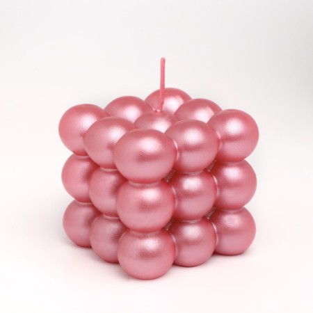 Figure candle "Babble" Big Cube, 5x5x5 cm, pink mother of pearl-1
