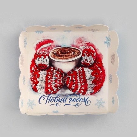 Bearbox, confectionery packaging, "Happy New Year!", 7 x 7 x 3 cm, New Year-4