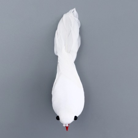 A bird for decoration and floristry, on the clothespin, white, plastic, 1 pc., 8 x 8 cm-11