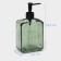 Glass soap dispenser 580 ml, the color is transparent green, black pump