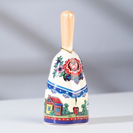 Bell with a pen "Matryoshka" average, ceramics, mix-2