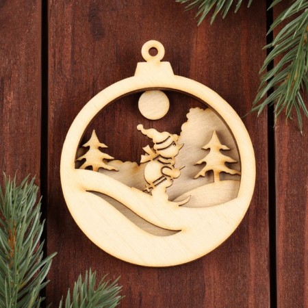New Year. Promotion for creativity, New Year's toy "Skier" 7x8 cm-1