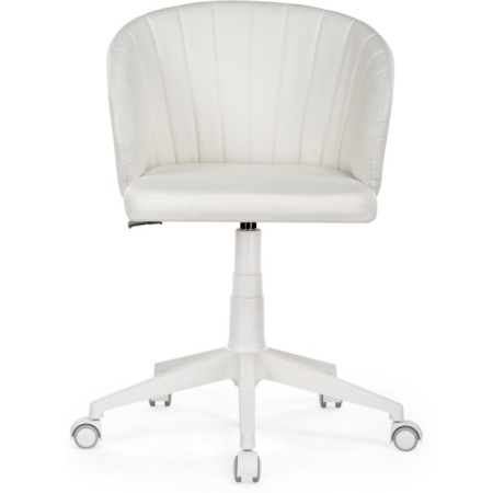 Computer chair Plastic Plastic/Ecokozha, White/White 59x60x78 cm-3