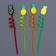 Pineapple cocktail tubes, set, 4 pcs., Mix color