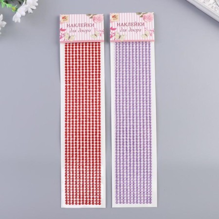 Sticker Plastic Rhinestones "Color Points" MIX 30.5x7.4 cm-3