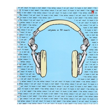 Тетрадь 80л кл на гребне SOUNDMANIA, мел карт гл лам, МИКС-7