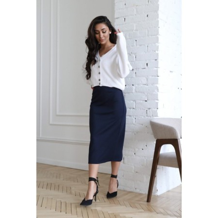 Female skirt, size 44, blue color-10