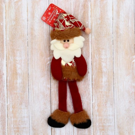 Soft suspension "Santa Claus in a suit with a geometry pattern, long legs" 8x26 cm, red 969265-1