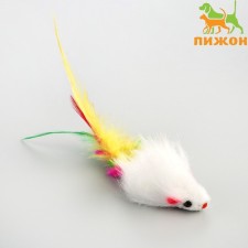 The mouse is a plain plane with feathers 6.5 cm, white