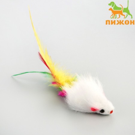 The mouse is a plain plane with feathers 6.5 cm, white