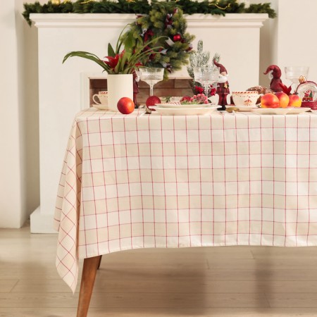 New Year. Bright Cage tablecloth 39x220 cm, 100% HL, mobbled 186 g/m2