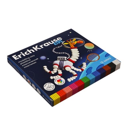 Plasticine 12 colors, 216 g, Erichkrause "Kids Space Animals", with a glass, in cardboard packaging-4