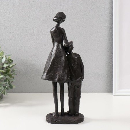 Souvenir Polystone "Mom and Son" Black 31x13x8 cm-2