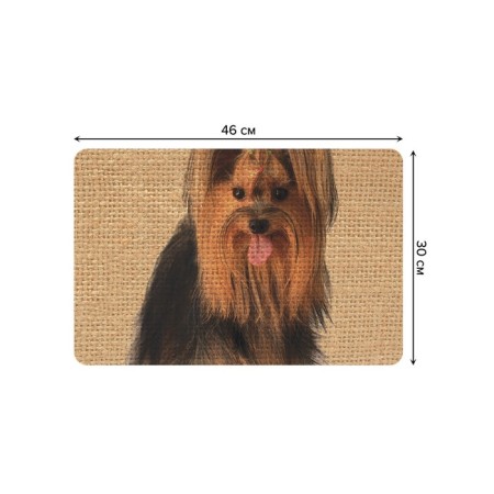 A set of napkins for setting the Yorkshire Terrier table, rectangular, rounded edges, size 30x46 cm, 4 pcs-2