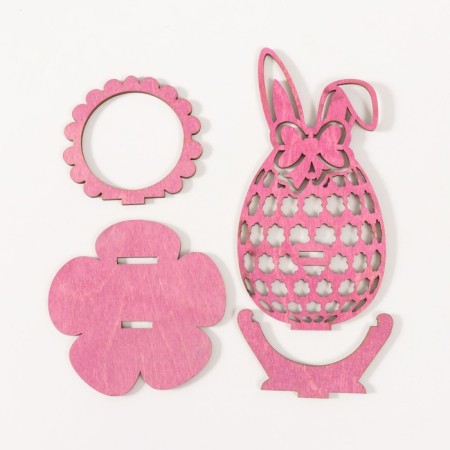 Standing for the egg "Bunny" 8.5x8.5x14.5 cm (set 4 parts) bright lilac-5