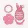 Standing for the egg "Bunny" 8.5x8.5x14.5 cm (set 4 parts) bright lilac