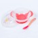 Nace Princess feeding set, 3 subjects: 350 ml bowl on suction cup, lid, spoon, pink color