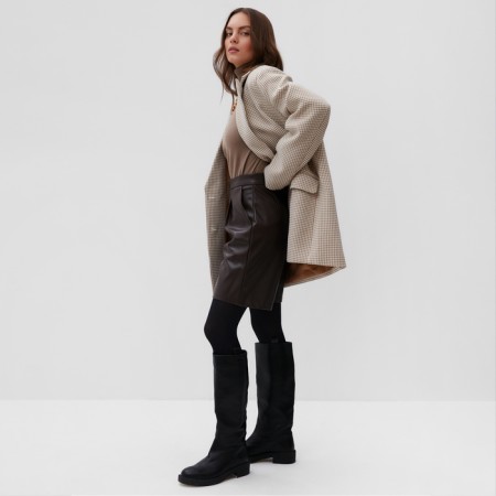 Women leather shorts MIST BAS, p. 48, brown-4