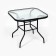 Set of garden furniture: square table and 2 black chairs