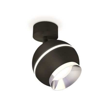 A set of rotary lamp with additional backlight Ambrella Light, Techno, XM1102002, GU5.3, Black Black Sand Color