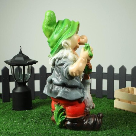 Garden figure "Dwarf with a duck" 18x24x49cm-8