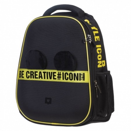 Frame backpack 38 x 29 x 17 cm, Hatber Ergonomic Light "Soft and Fluffy" black/yellow nrk_85002-2