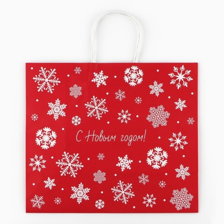 Gift package "Snowflakes", white craft, 32 x 28 x 15 cm, New Year-6