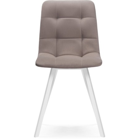 Stool on a metal frame chilli metal/velor, white/beige 43.5x50x87.5 cm-1