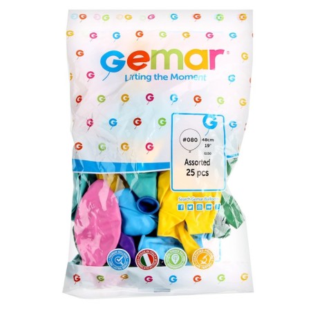 Shar Latex 18 ", pastel, set 25 pcs., Mix color-4